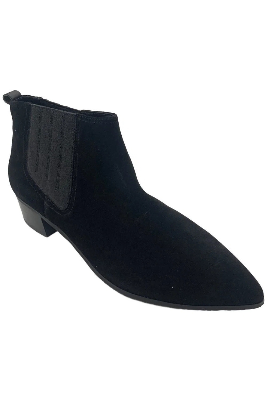 NYDJ Womens Gillian Suede Ankle Chelsea Boots Black - Medium